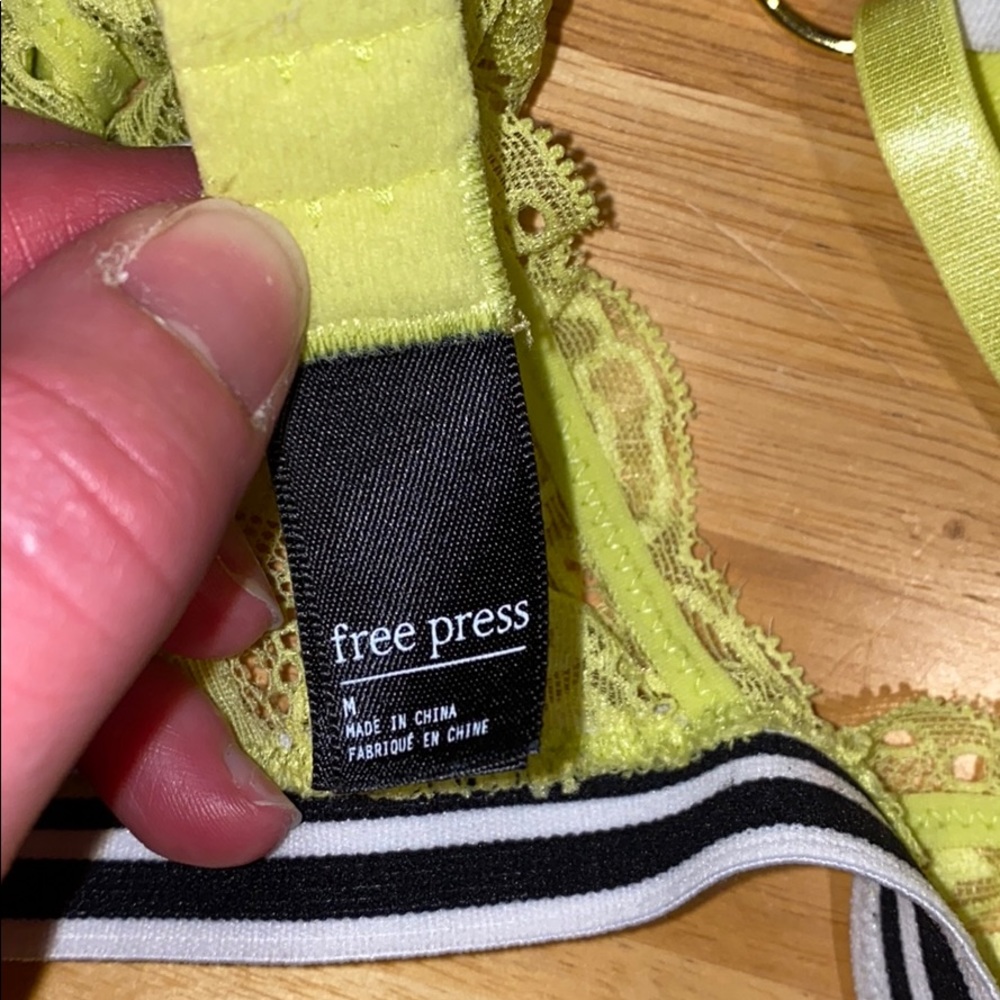 Neon yellow Free Press bralette